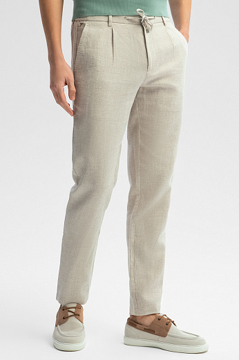 Брюки изо льна и хлопка