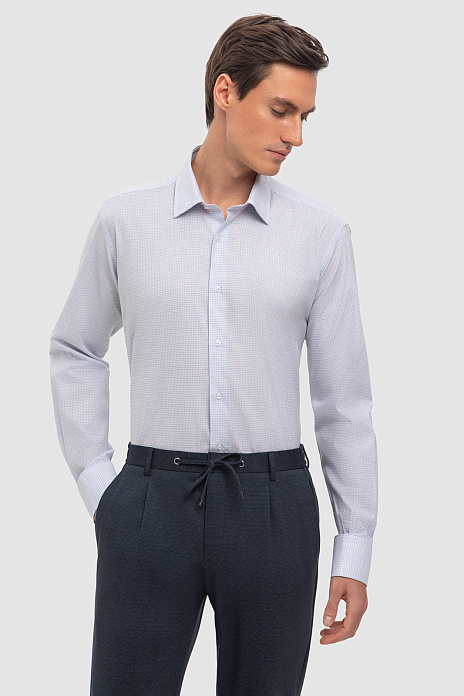 Сорочка из итальянской хлопковой ткани Monti, цвет Серый