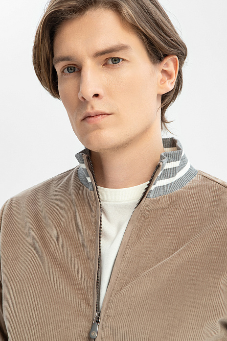 Бомбер из вельвета Duca Visconti Di Modrone, лимитированная коллекция, цвет Бежевый