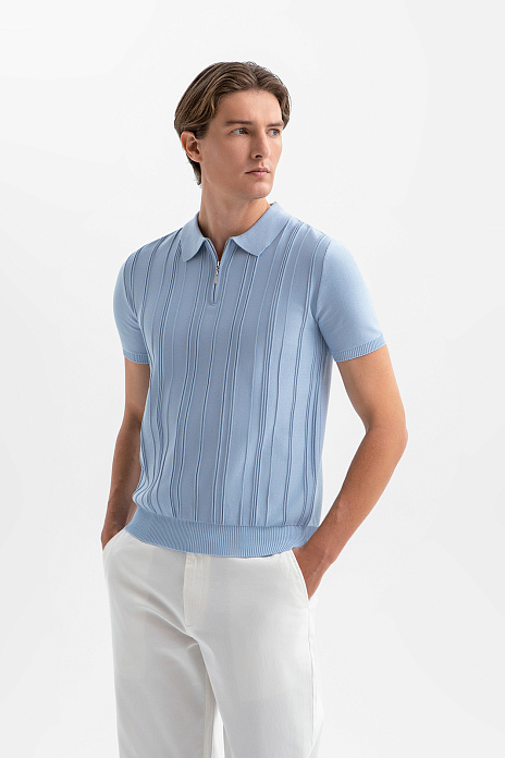 Поло из хлопка, цвет Голубой светлый