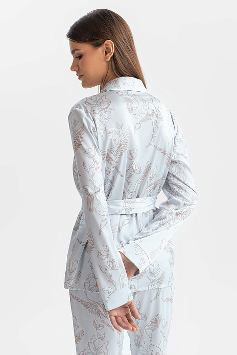 Рубашка пижамная серого цвета, цвет Серый светлый