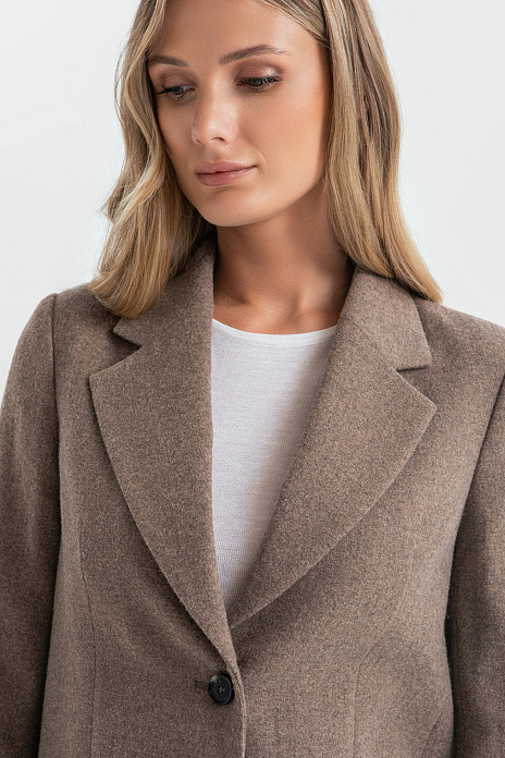 Пиджак из смесовой шерсти коричневого цвета, цвет Коричневый светлый