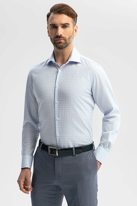 Сорочка из хлопка и лиоцелла, цвет Голубой светлый