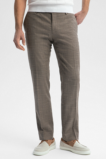 Брюки из шерсти, хлопка и льна с водоотталкивающей обработкой