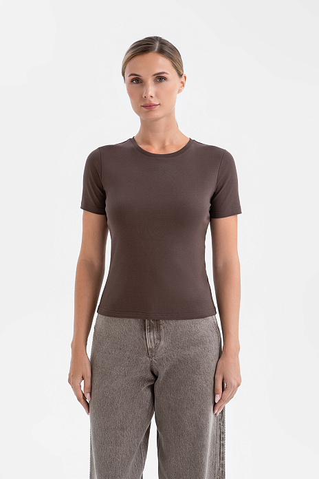 Футболка из хлопка, цвет Коричневый