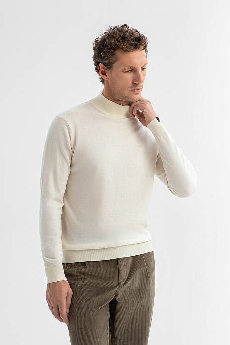 Водолазка из хлопка и кашемира, цвет Бежевый светлый