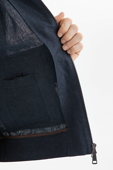 Куртка изо льна, цвет Синий темный