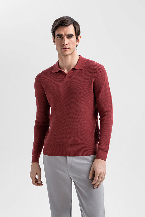 Поло из хлопка, цвет Гранатовый