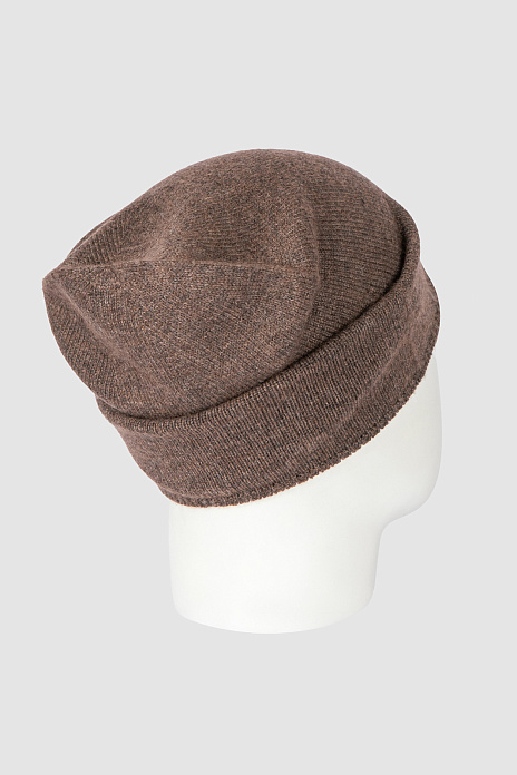 Шапка из шерсти и кашемира, цвет Коричневый меланж