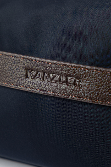 Несессер из текстиля и натуральной кожи, цвет Синий темный