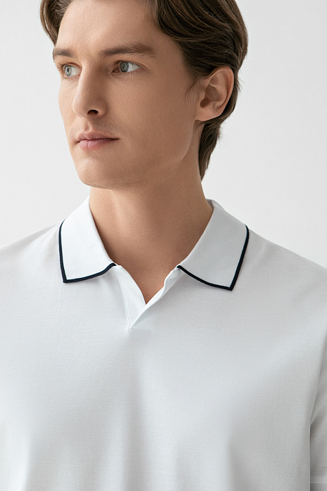 Поло из мерсеризованного хлопка, цвет Белый