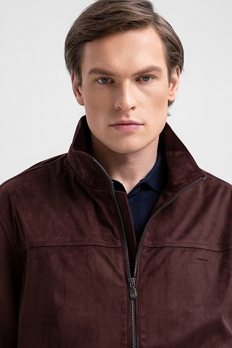 Куртка из алькантары, цвет Гранатовый