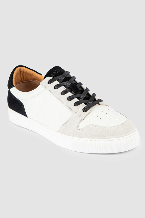 Кеды из натуральной кожи и замши, цвет Белый