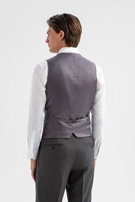 Жилет из шерсти и шелка с водоотталкивающей обработкой, цвет Серый