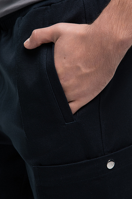 Брюки спортивные из хлопка, цвет Синий темный