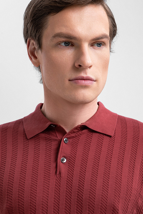 Поло из хлопка, цвет Гранатовый