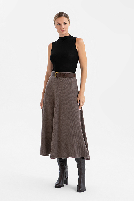 Юбка из шерсти и кашемира, цвет Мокко