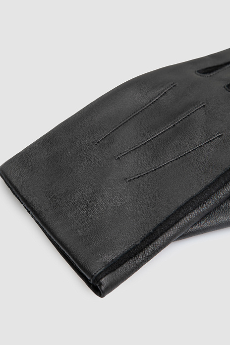 Перчатки из натуральной кожи, цвет Черный