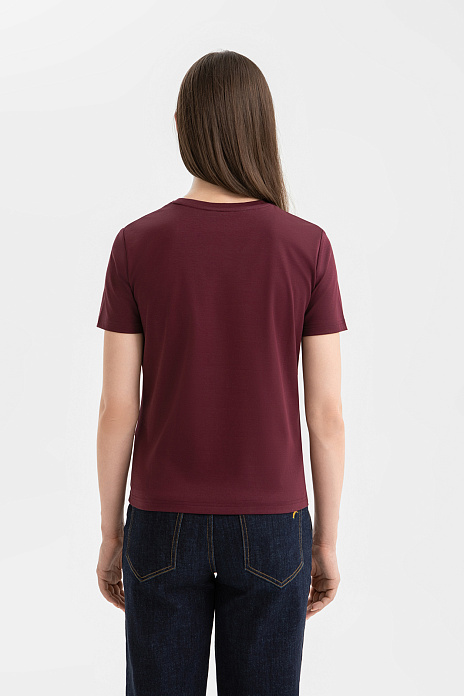 Футболка из хлопка, цвет Винный