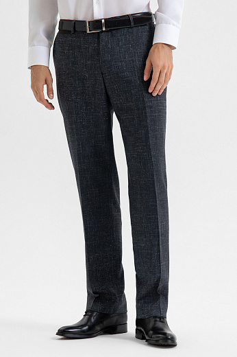 Брюки из шерсти, льна и шелка