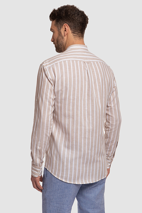 Сорочка из хлопка и льна, лимитированная коллекция, цвет Бежевый