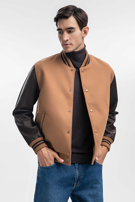 Бомбер демисезонный, цвет Коричневый светлый