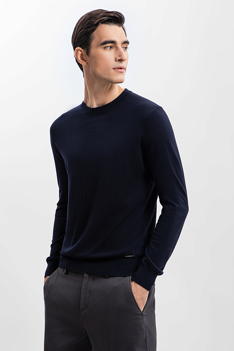 Джемпер из шерсти и кашемира, цвет Синий темный