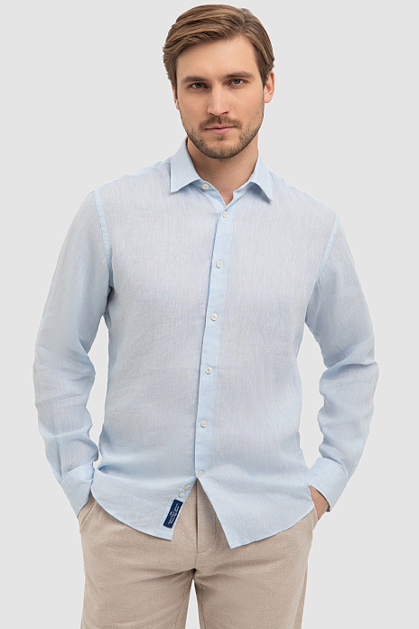 Сорочка изо льна, лимитированная коллекция, цвет Голубой светлый