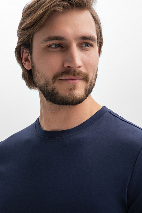 Футболка из мерсеризованного хлопка, цвет Синий темный