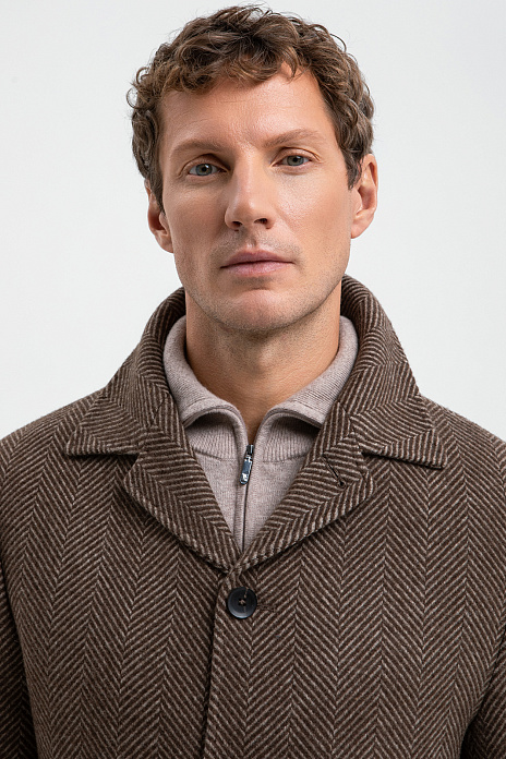 Пальто из шерсти и кашемира, лимитированная коллекция, цвет Коричневый