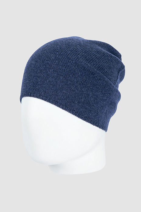 Шапка из шерсти и кашемира, цвет Синий меланж