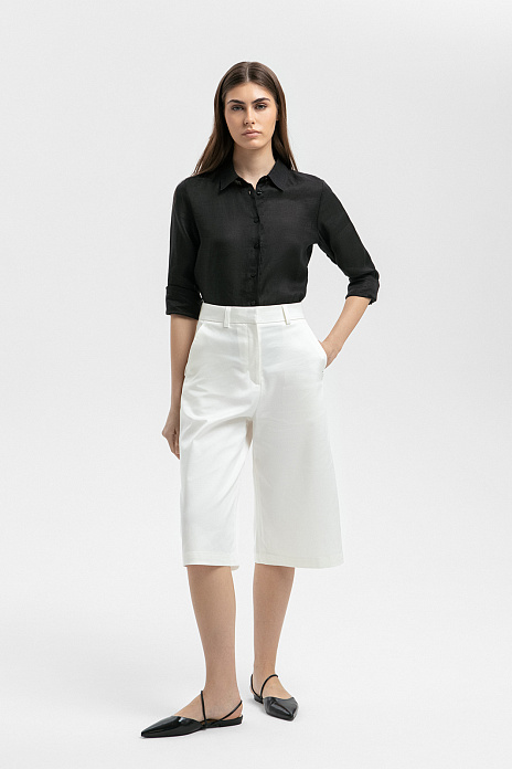 Шорты из хлопка и тенсела, цвет Белый