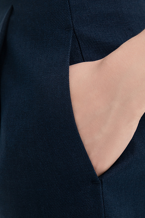 Шорты изо льна, цвет Синий темный