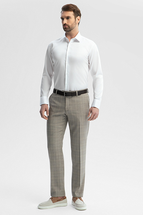 Брюки из шерсти, цвет Коричневый светлый