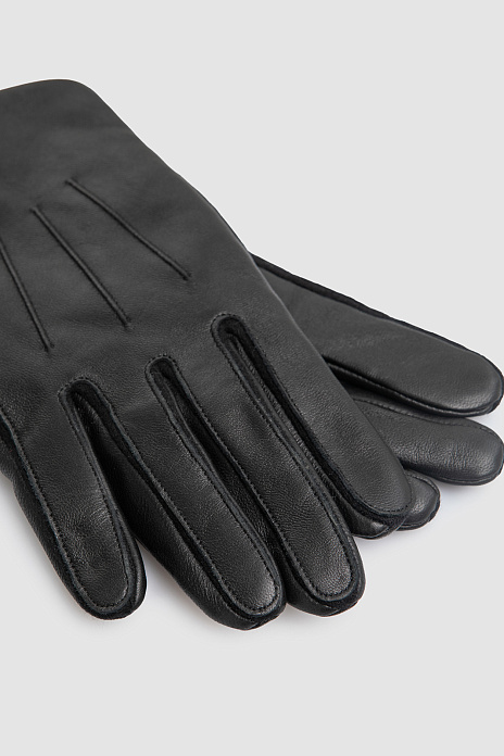 Перчатки из натуральной кожи, цвет Черный