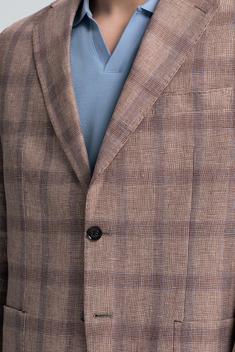 Пиджак изо льна, цвет Коричневый светлый