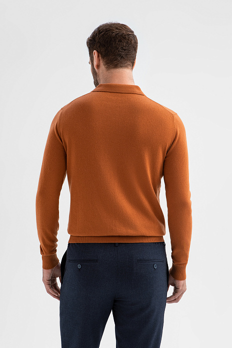 Джемпер поло из шерсти и кашемира, цвет Коричневый светлый