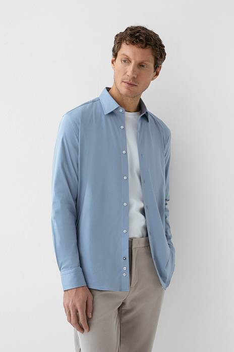 Сорочка из трикотажной хлопковой ткани, цвет Голубой