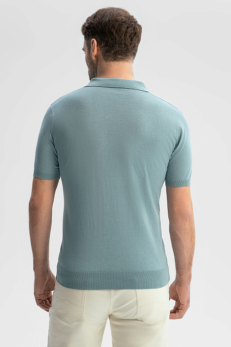 Поло из хлопка и льна, цвет Мятный