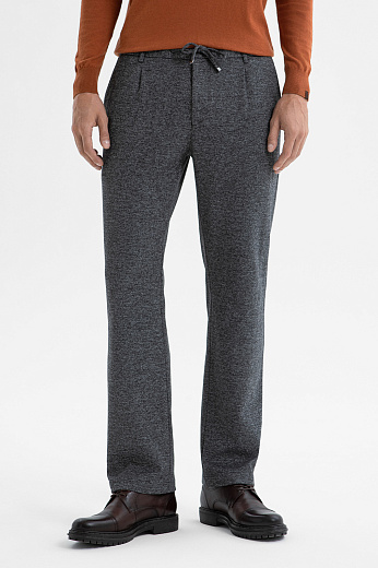 Брюки на кулиске с эффектом меланжа