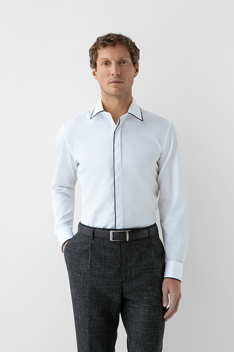 Сорочка из австрийской хлопковой ткани Getzner, легкая в уходе, цвет Белый