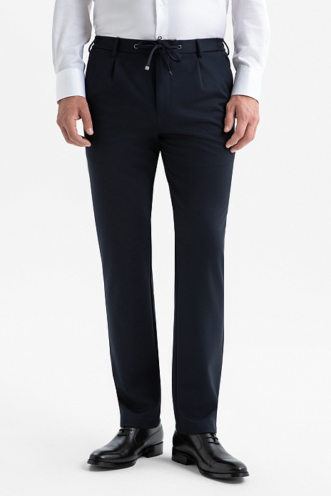 Брюки на кулиске, цвет Синий темный