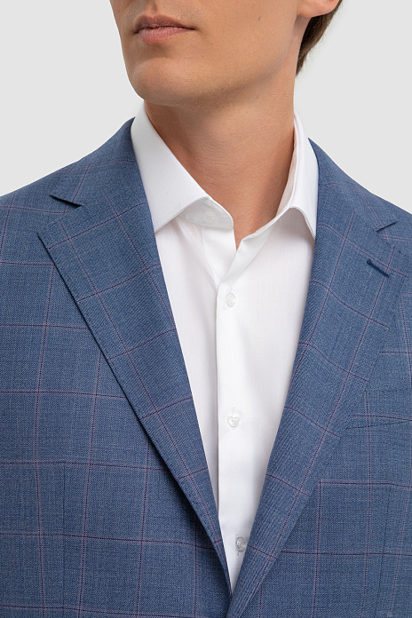 Пиджак из шерсти с водоотталкивающей обработкой, устойчивый к загрязнениям, цвет Синий темный