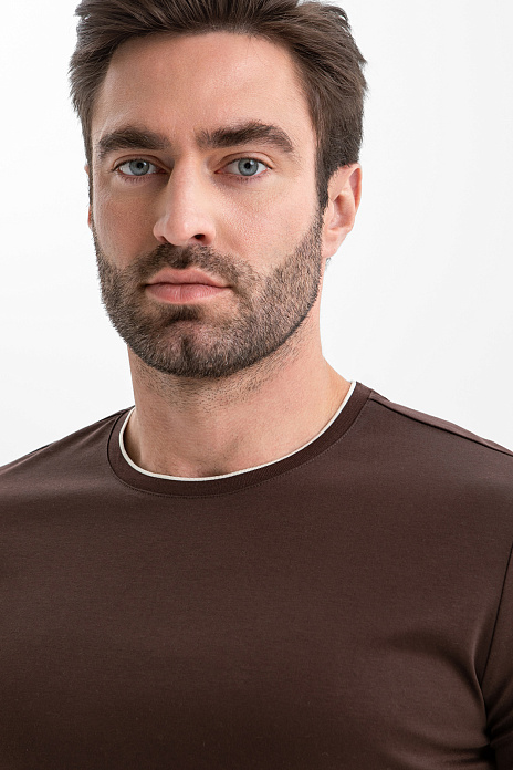 Футболка из мерсеризованного хлопка, цвет Коричневый